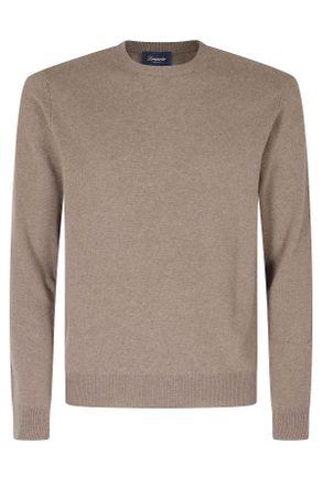 Drumohr Beige Crew Neck Cashmere Wool Sweater