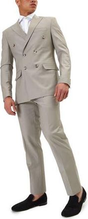 Ron Tomson Double Breasted Suit in Fennel Seed at Nordstrom Rack, Size 44 Us / 54 Eu Regular