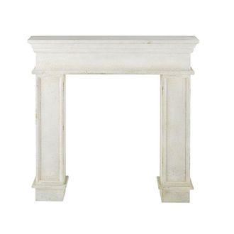 Maisons du monde Repisa de chimenea de abeto blanco roto patinado