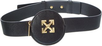 Off-white Coin Purse Leather Strap Wallet