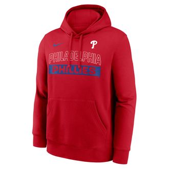 Nike Philadelphia Phillies Club Nike Mens MLB Pullover Hoodie in Red | NKDK62QPP-2VW
