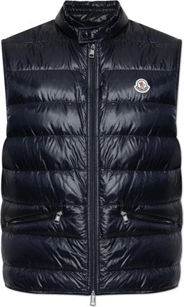 Moncler Gui Down Vest - Heren - Bodywarmers - Blauw - S - Leer - Jassen