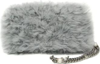 Miu Miu Tweedehands leren schoudertassen - Dames - Vintage Clutch - Grijs - ONE Size - Leer - Vintage