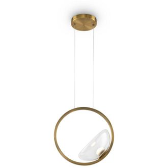 Maytoni Lampadario a Sospensione Moderno Lunare Metallo Ottone Vetro Luce Led 5W