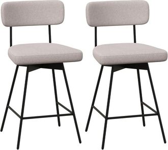 Costway Costway - Set di 2 Sgabelli da Bar Girevoli a 360&deg;, Sgabelli da Cucina con Schienale, Poggiapiedi, Sedia Alta Moderna Imbottita Struttura in Metallo