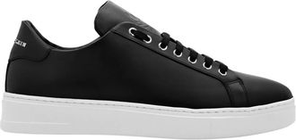 Philipp Plein Leren Lage Sneakers Skull and Plein - Heren - Sneakers - Zwart - 40 EU - Leer - Schoenen