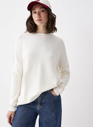 Twik Womens Oversized ottoman knit sweater