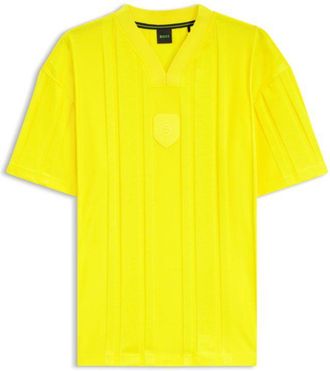 BOSS Textured-stripe T-shirt in cotton