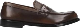 Premiata Loafer met masker en stiksel - Heren - Loafers - Bruin - 44 EU - Leer - Schoenen