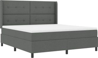 vidaXL Cama Tipo Box Spring Con Colch&oacute;n Gris Oscuro 180 X 200 Cm Tela Vidaxl