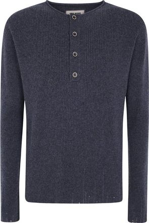 Uma Wang Round-neck Truien - Heren - Ronde hals truien - Grijs - M - Truien & Vesten