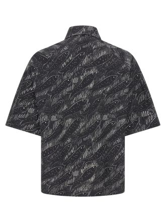 Jacquemus Marine-Print Cotton Shirt - Black