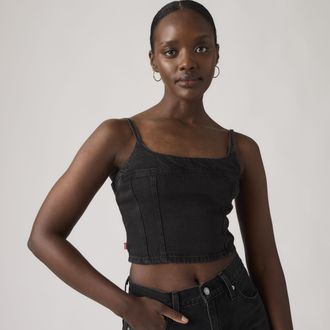 Levi's Jadine Denim Cami Tank Top - Womens - XS - Black