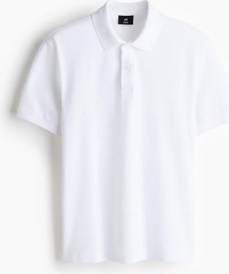 H&M Regular Fit Polo Shirt in White at Nordstrom, Size Xx-Large