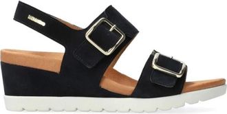 Mephisto Blauwe sleehak sandaal - Ysabel - Dames - Sleehakken - Blauw - 36 EU - Su&egrave;de - Schoenen