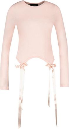 Simone Rocha Womens Bow Tail Easy T-Shirt Pink Synthetic
