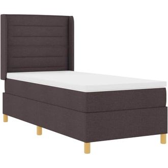 vidaXL Cama Tipo Box Spring Con Colch&oacute;n Marr&oacute;n 100 X 200 Cm Tela Vidaxl