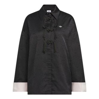 adidas (WMNS) adidas New Chinese Loose Fit Shirt Jacket Asia Sizing Black KB6407
