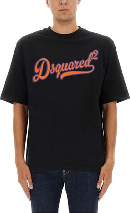 Dsquared2 T-Shirt Met Logo - Heren - T-shirts - Zwart - XL - Katoen - Tops