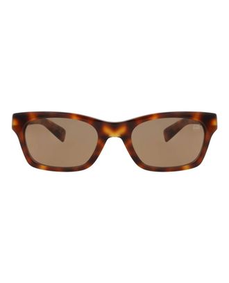 Dunhill Mens Square-Frame Recycled Acetate Sunglasses In Havana Brown