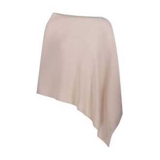 Be You Poncho in Maglia Asimmetrico - - Jackets - Donna - Bianco - ONE SIZE