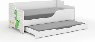 OEM Cama Infantil Lilu De 160x80 Cm Con Dise&ntilde;o De Dinosaurio Y Funci&oacute;n Para Dormir