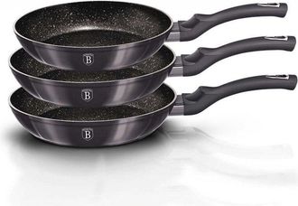 OEM Juego De 3 Sartenes De Granito Berlinger Haus Bh-6903 Carbon Pro