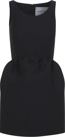 Balenciaga Bell Dress - Dames - Korte kleedjes - Zwart - M - Wol - Kleedjes