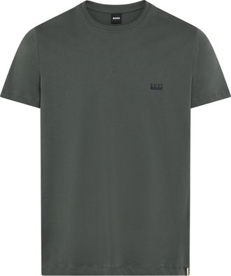HUGO BOSS T-Shirt BOSS, Herren, Gr. S, open gr&uuml;n 345, Jersey, Obermaterial: 100% Baumwolle, unifarben, regular fit normal, Rundhals, abgesteppte Kante, Shirts T
