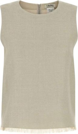 Max Mara Manika Mouwloze Top - Dames - Tops zonder mouwen - Beige - XS - Katoen - Tops