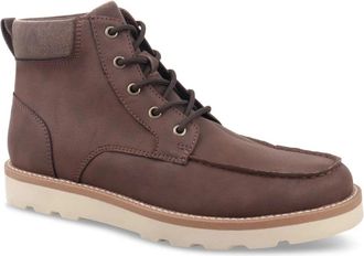 Club Room Clifton Boots Mens Brown Memory Foam Moc Toe Ankle Combat ZAP2370