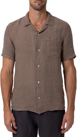 Mavi Linen Camp Shirt in Brindle at Nordstrom, Size Xx-Large