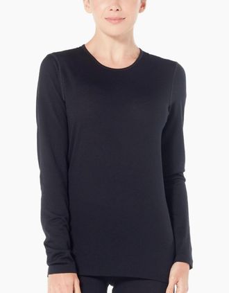 Icebreaker Womens Icebreaker Womens Oasis Long Sleeve Baselayer Top - Black - Size: XL