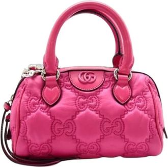 Gucci Pre-owned Mini Schoudertas - Dames - Vintage Mini Tas - Roze - ONE Size - Nylon - Vintage