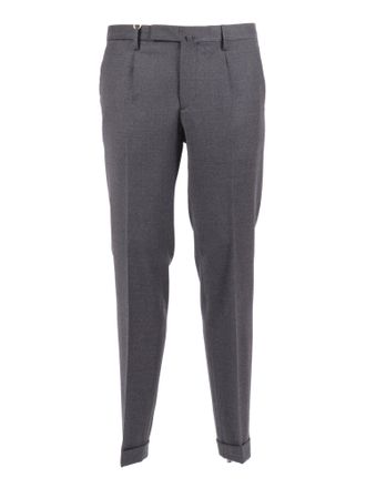 BRIGLIA 1949 Slim Fit Cuffed Pleated Straight-Leg Pants