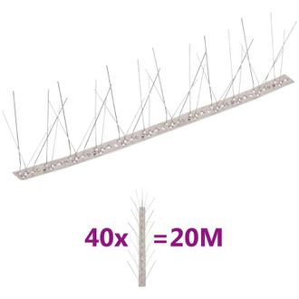 vidaXL Vidaxl - Set De 40 Hileras Pinchos Contra P&aacute;jaros Y Palomas 5 Filas 20 M