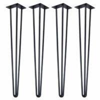 OEM 4 Piezas De Patas De Horquilla De 20 Cm (negras) Para Mesas Y Sillas, Con 20 Tornillos + 4 Protectores - Crezuo