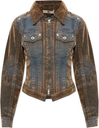 Charlotte Knowles Velvet-Finish Jas - Dames - Spijkerjassen - Bruin - 2XS - Katoen - Jassen