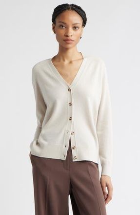 Nordstrom Cashmere V-Neck Cardigan in Ivory Sand at Nordstrom Rack, Size Medium