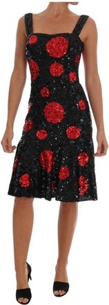 Dolce & Gabbana Shift Jurk - Dames - Korte kleedjes - Zwart - S - Polyester - Kleedjes