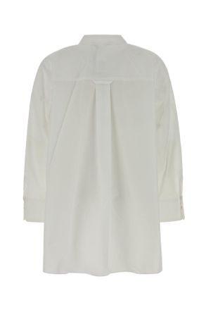 Max Mara Womens Gerona Opticalwhite Blusatessuto Cotone Giubbini Jacket