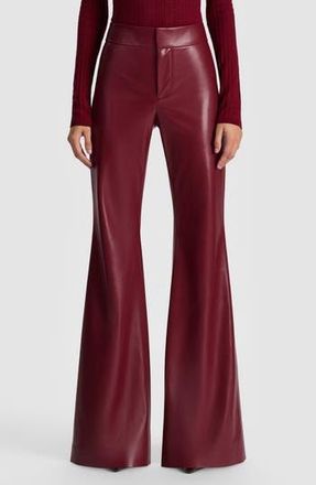 Alice & Olivia Andrew Faux Leather Wide Leg Pants in Oxblood at Nordstrom Rack, Size 8