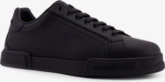Dolce & Gabbana Mens Leather Sneakers Portofino Black Trainers