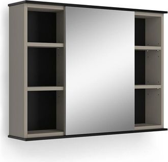 Vicco Armario con espejo para baño Joli, Gris, 80 x 60 cm con espejo