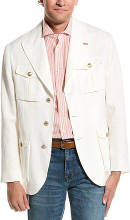 Brunello Cucinelli White Tailored Jacket With Pockets, Size Medium