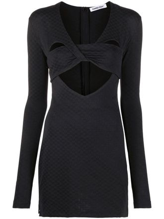 AMBUSH monogram-jacquard mini dress - Black