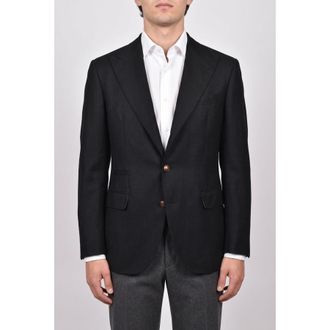 Brunello Cucinelli Black Wool Blend Tailored Blazer, Brand Size 52 (US Size 42)