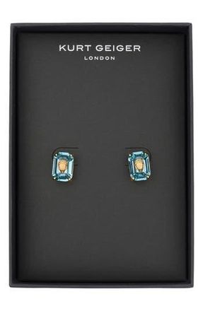 Kurt Geiger Crystal Emerald Stud Earrings in Blue at Nordstrom Rack