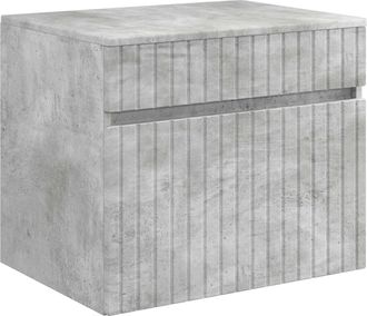 vidaXL Mueble De Ba&ntilde;o Montado En La Pared Gris Hormig&oacute;n Vidaxl
