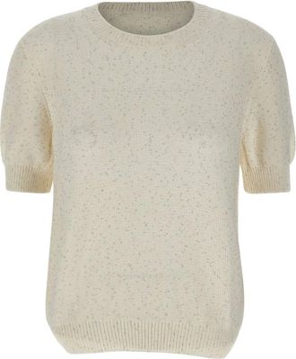 Gran Sasso Braided Cotton Jumper - female - Gran Sasso - Round-neck Knitwear - White - XL - Knitwear